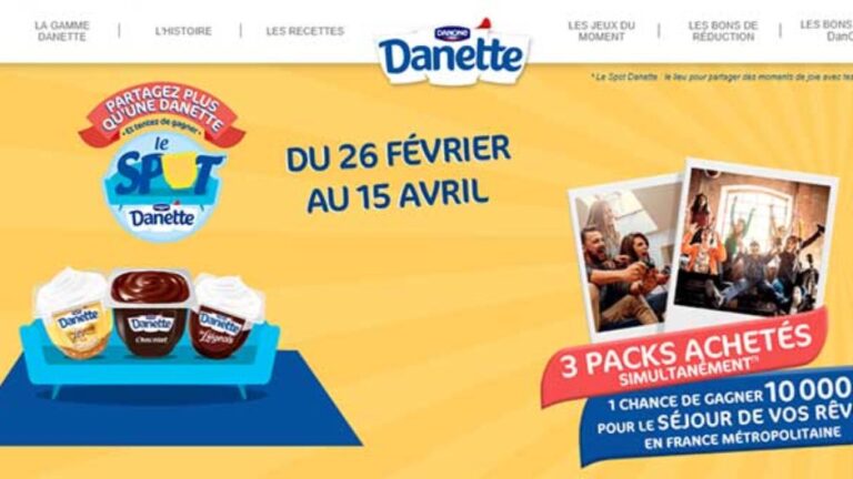DANONE a organisé le jeu concours N°18695 – DANETTE