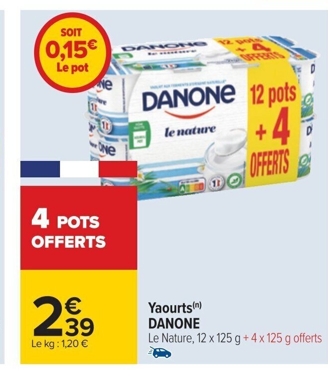 DANONE a organisé le jeu concours N°8984 – DANONE yaourts / CARREFOUR hypermarchés