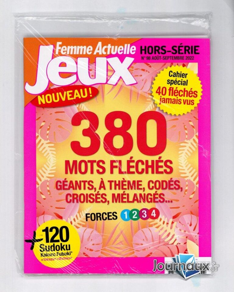FEMME ACTUELLE a organisé le jeu concours N°14969 – FEMME ACTUELLE JEUX magazine hors série n°22