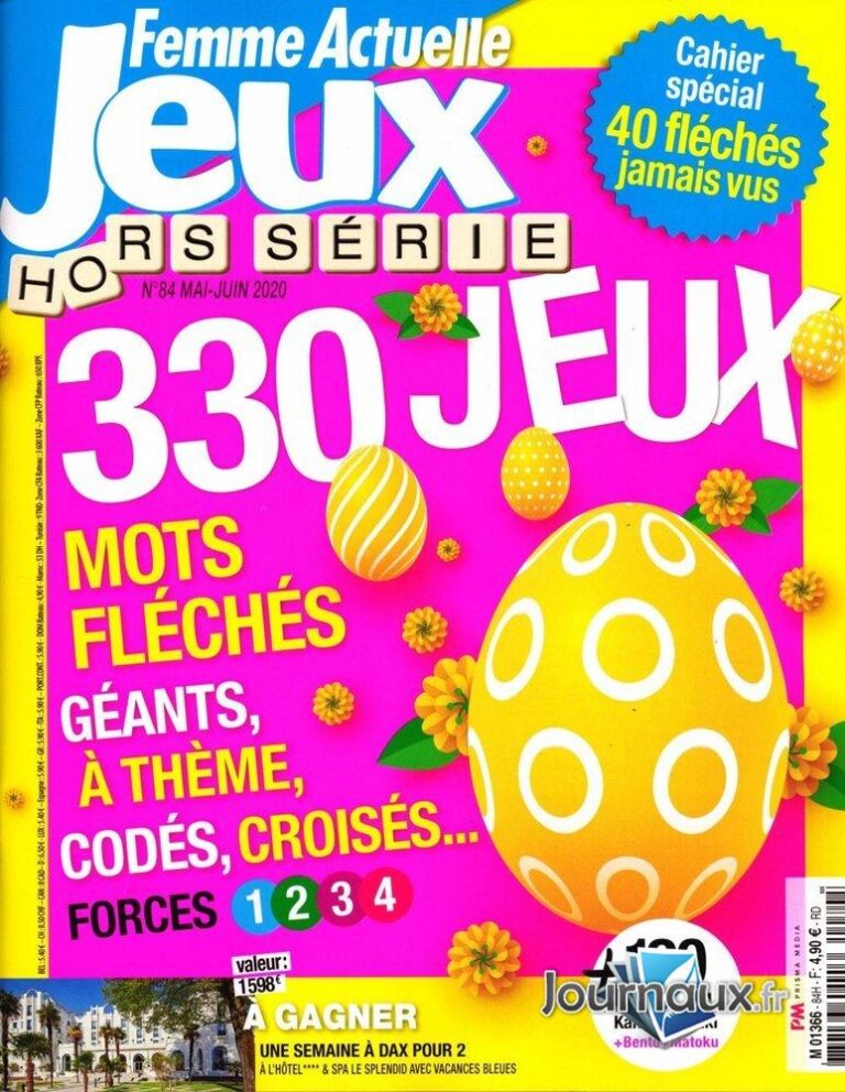FEMME ACTUELLE a organisé le jeu concours N°14970 – FEMME ACTUELLE JEUX magazine hors série n°22
