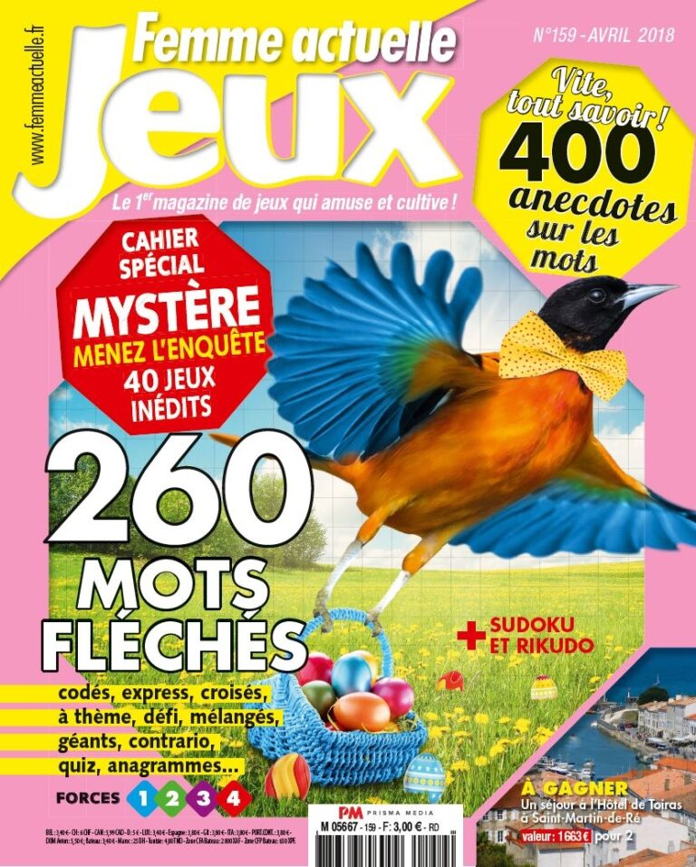 FEMME ACTUELLE a organisé le jeu concours N°17443 – FEMME ACTUELLE JEUX magazine n°62