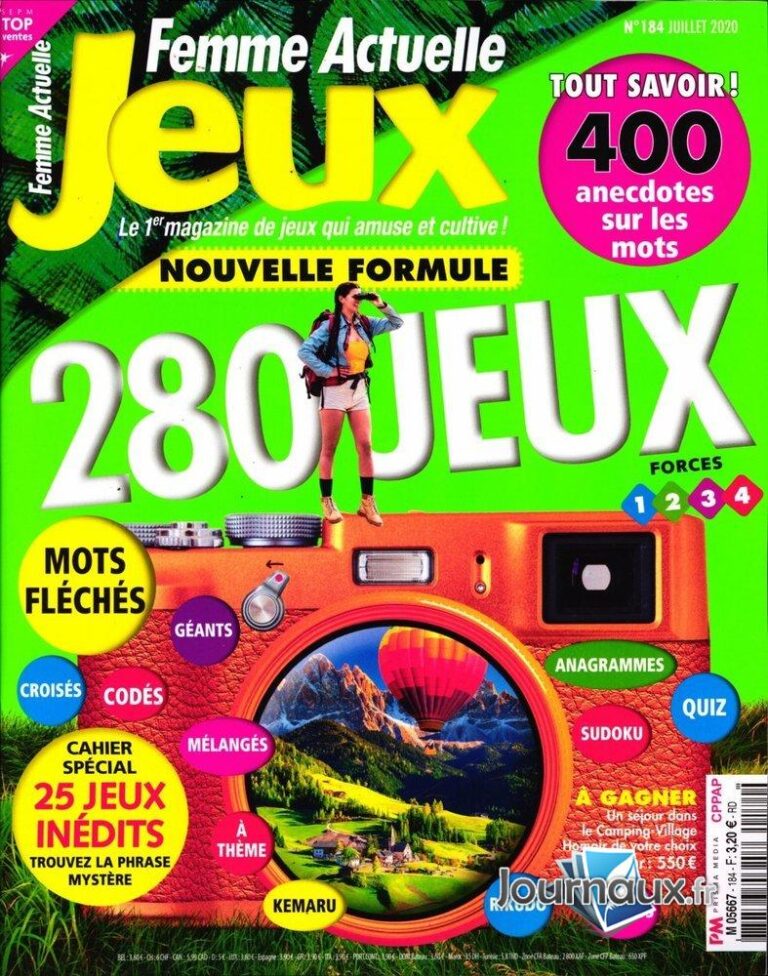 FEMME ACTUELLE a organisé le jeu concours N°4777 – FEMME ACTUELLE JEUX magazine n°49
