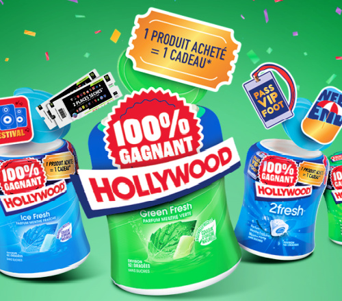 HOLLYWOOD a organisé le jeu concours N°34963 – HOLLYWOOD CHEWING GUM