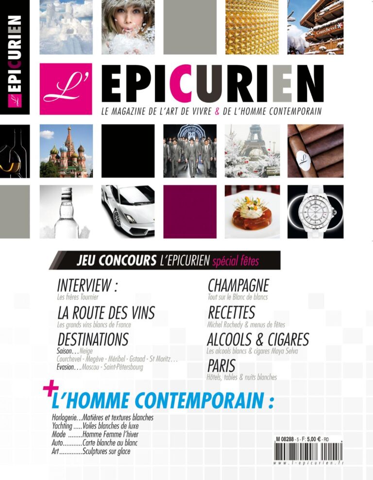 L’EPICURIEN magazine n°4 a organisé le jeu concours N°24521 – L’EPICURIEN magazine n°4
