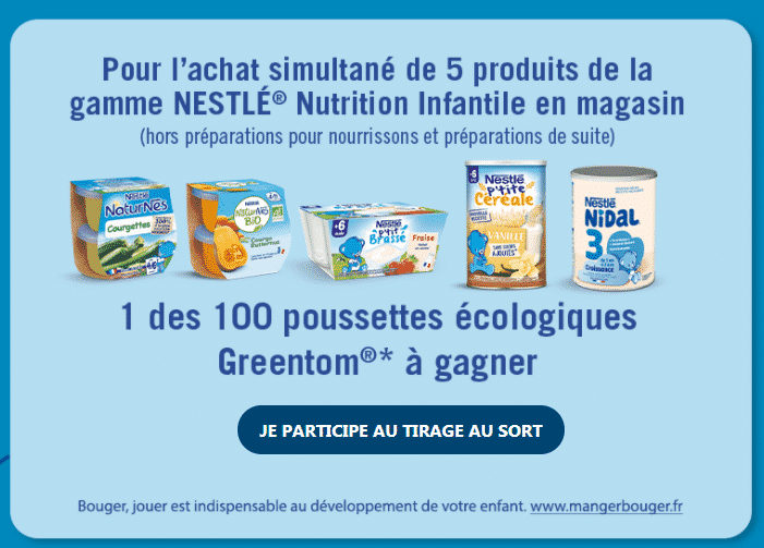 NESTLE a organisé le jeu concours N°8954 – NESTLE produits pour bébé / CARREFOUR MARKET supermarchés