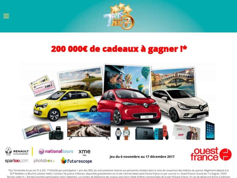 OUEST FRANCE a organisé le jeu concours N°33833 – OUEST FRANCE quotidien