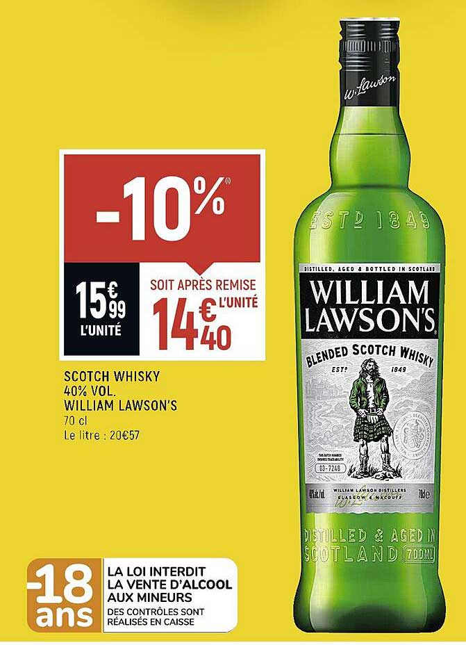 WILLIAM LAWSON’S a organisé le jeu concours N°30662 – WILLIAM LAWSON’S whisky / SPAR supermarchés